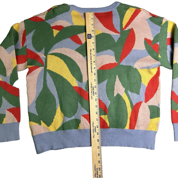 Polagram Crew Knit Sweater Womens Small Colorful Abstract Bold Maximalist - Picture 5 of 7